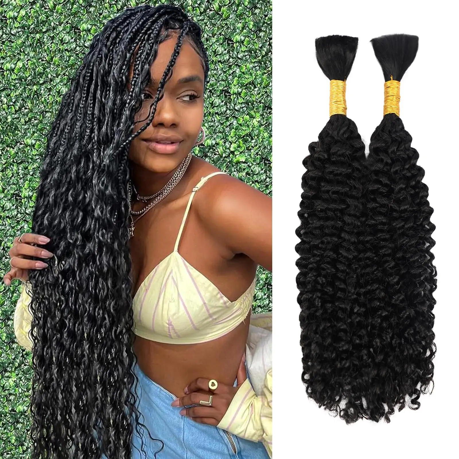 

12A Объемные человеческие волосы с глубокими волнами, необработанные плетения, бразильские человеческие волосы Remy, 20 24-дюймовых пучков натурального цвета для женщин