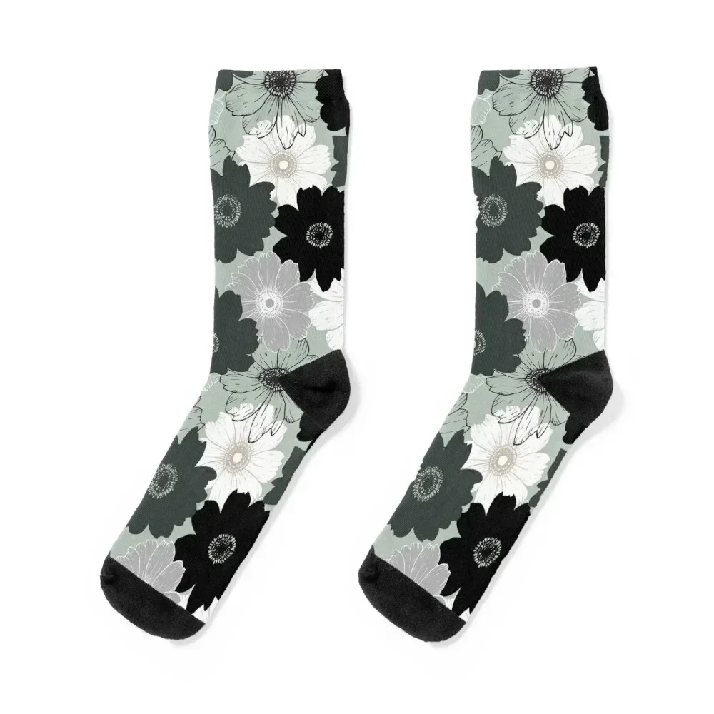 

Daisy pattern - Sage greens Socks compression Crossfit fashionable colored Socks For Men Women's