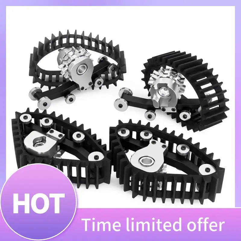 

B68A 4Pcs Snow Tires Sets Carload Tracks Wheel Sandmobile Conversion For 1/18 RC Crawler Car TRX-4M Accessory Parts