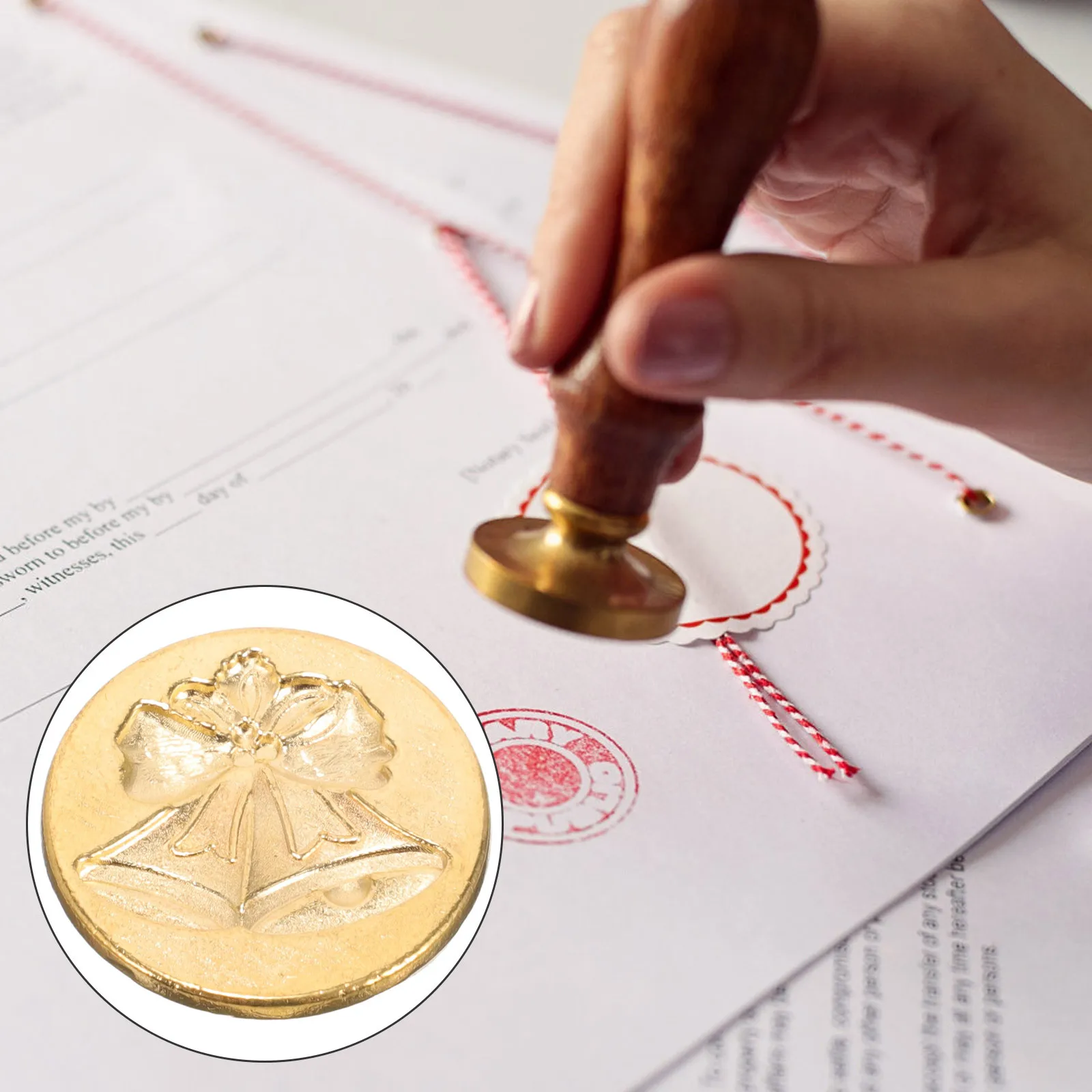 

Delicate Christmas Bell Stamp Head Metal Wax Seal for DIY Scrapbook Wine Box Decoration Wedding Invitation Craft Supply