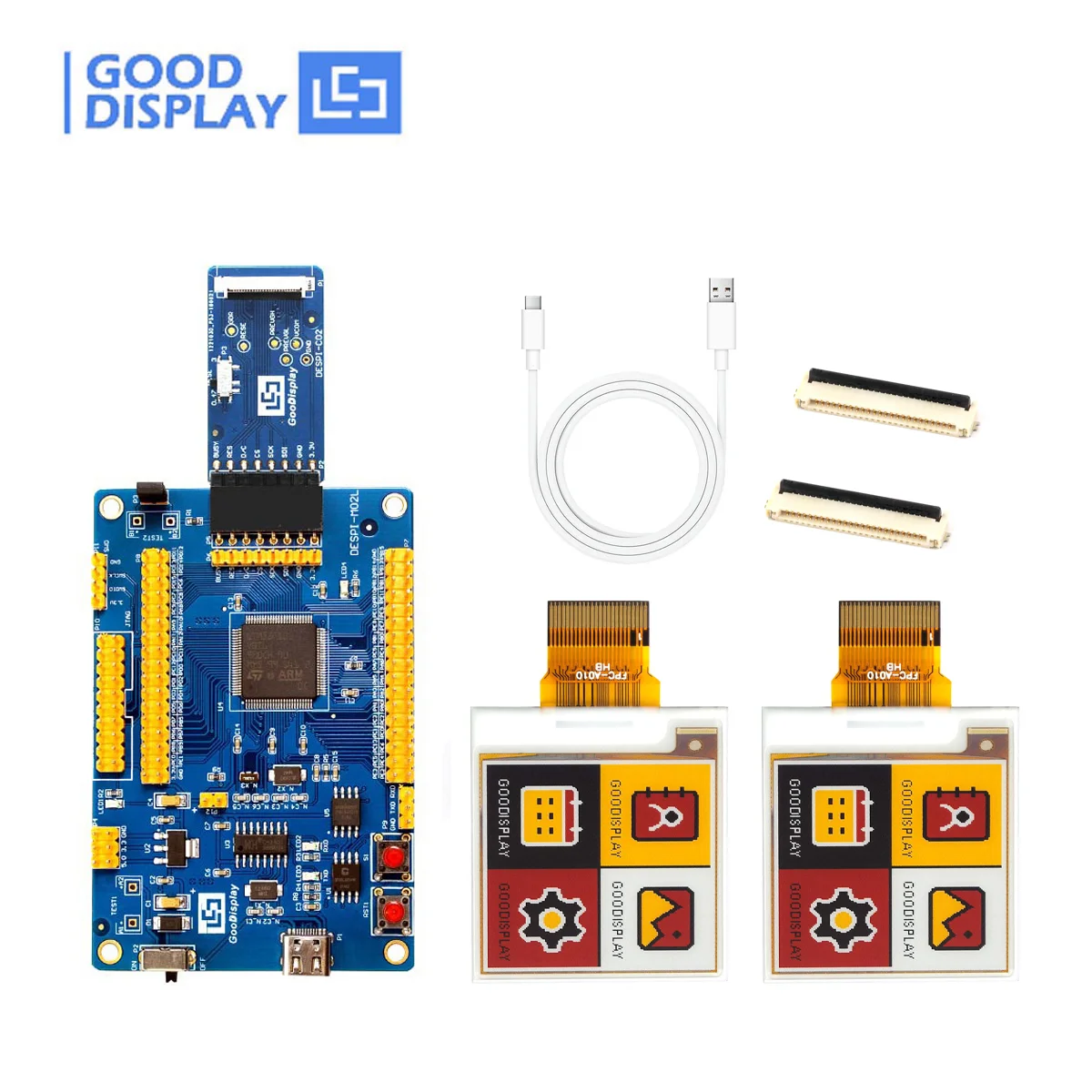 STM32 Platform 1.54'' 4-color  Multi-color E-Paper Display, 2pcs GDEY0154F51 with STM32 Demo Kit