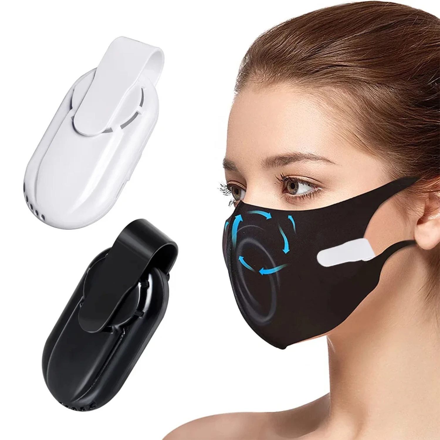 

Portable Reusable Fan Face Mask Clip-On Summer Wearable Sports Cooling Air Filter USB Personal Exhaust Mini Fans Mini Fan