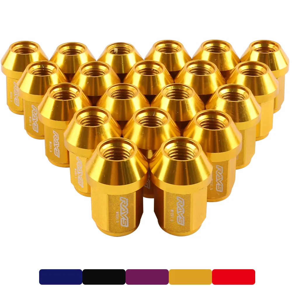 Random Color Wheel Nuts M12*1.5 Six-Sided Center Hub Screw 7075-T6 Aluminum for Honda Toyota Mitsubishi Car Accessories