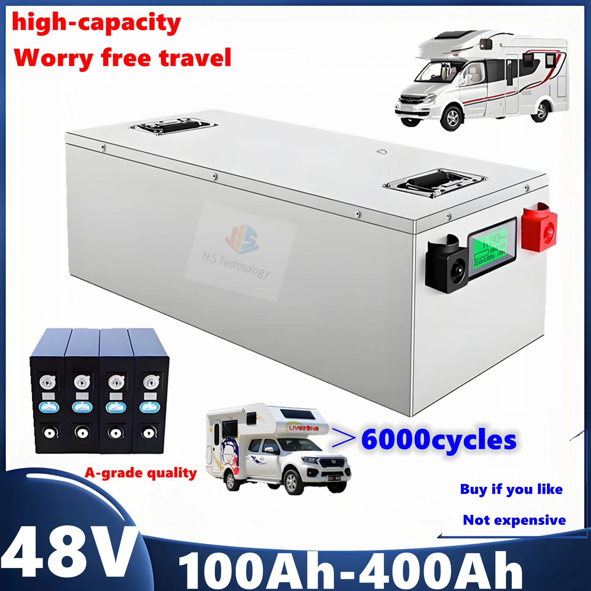 

Lifepo4 Rechargeable Lifepo4 48V Battery Pack 100Ah 150Ah 200Ah 250Ah 300Ah 400Ah for 5KW 10KW Hybrids Off-Grid UPS RV Outdoor