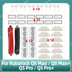 Voor de Roborock Q8 Max / Q8 Max+ / Q5 Pro / Q5 Pro+ Robotstofzuiger Hoofdborstel Zijborstel Hepa-filter Mopdoek Lappen Stofzak Onderdelen