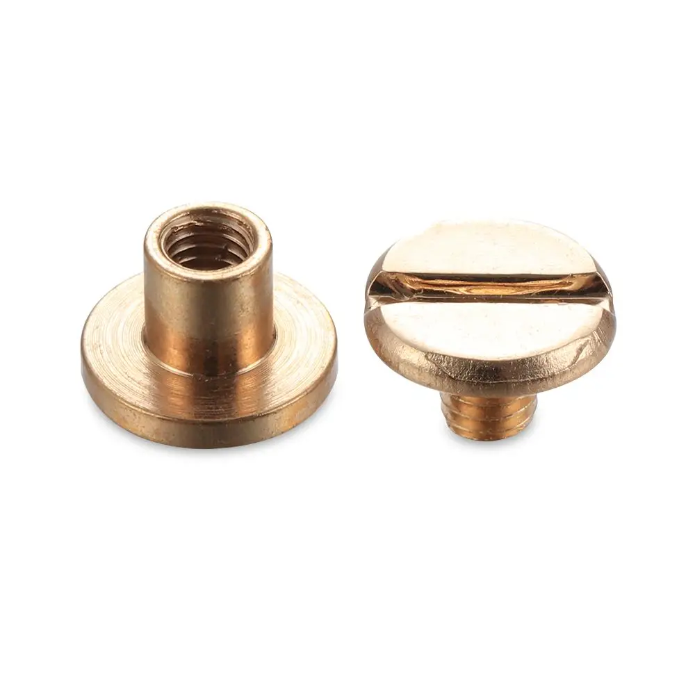 10sets Copper Leather Craft Belt Wallet Solid Brass Nail Rivets Screws Cloth Button decoration nail