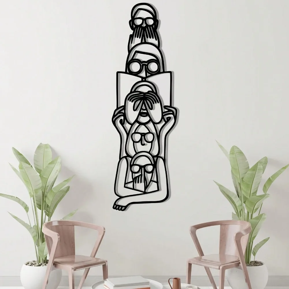 1 Stück Abstrakte Gesichtslinien-Kunst Metall-Wandskulptur, Minimalistische Moderne Heimdekoration Geschenk für Einweihungsfeier Hochzeit