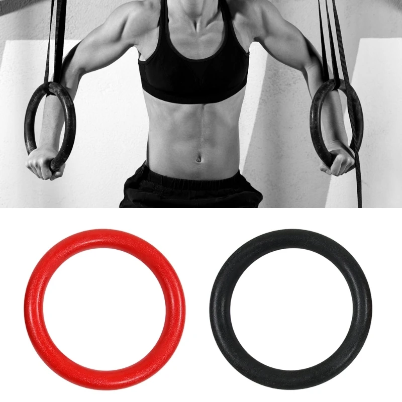 Durable Fitness Rings Nonslip Gymnastics Ring Strength Workout Training Pull Up Rings for Homes, Gym, and School Use 24BD