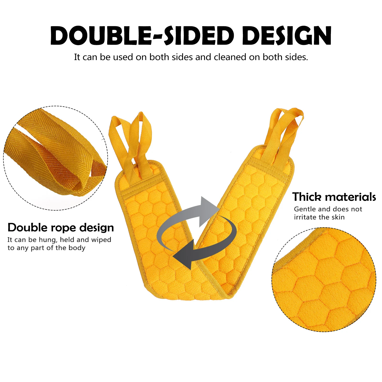 

3pcs Bath Scrubber Set Thick Exfoliating Shower Gloves Dual-Sided Back Body Cleaning Tool Reusable Deep Clean Massage Wash Glove