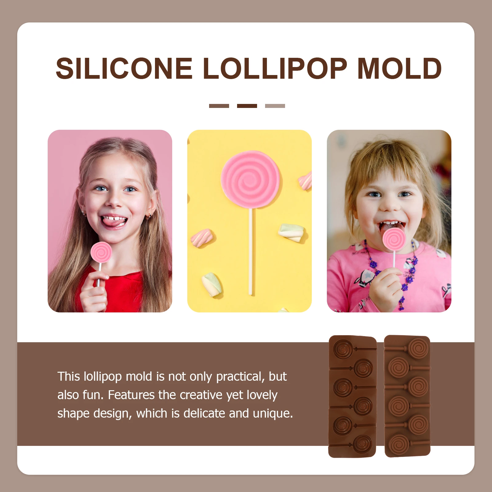 

2Pcs Lollipop Molds Silicone Flexible Chocolate Cookie Biscuit Mold DIY Baking Tools Candy Making Shapes Lollipop Molds