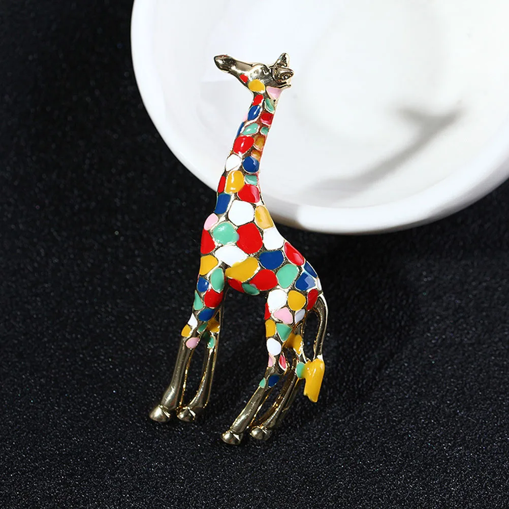

Giraffe Brooch Pin Colorful Crystal Animal Brooch for Women Fashion Alloy Breastpin Jewelry Gift Scarf Sweater Suit Decoration