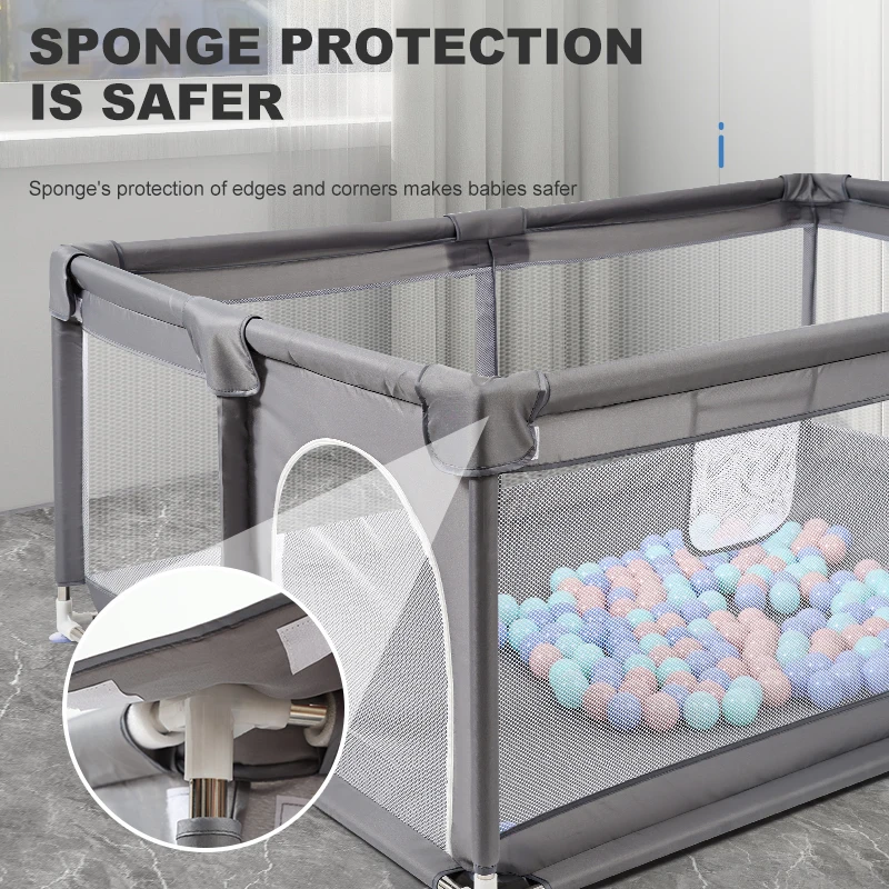 Baby Park Guardrail Fence Playground Safety Foldable Modular Child Bed Edge Protector Playpen For Kids