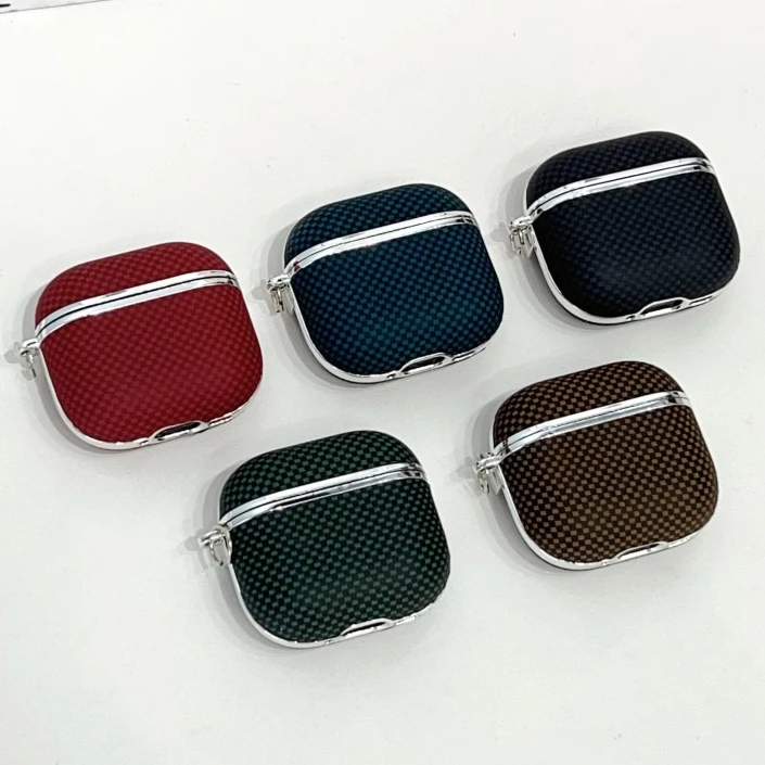 For AirPods 4 3 2 1 Pro 2 Case Carbon Fibre Pattern Earphone Cover For AirPods 4 4th Pro 2 2nd Pro2 Cases Headphone Coque Funda