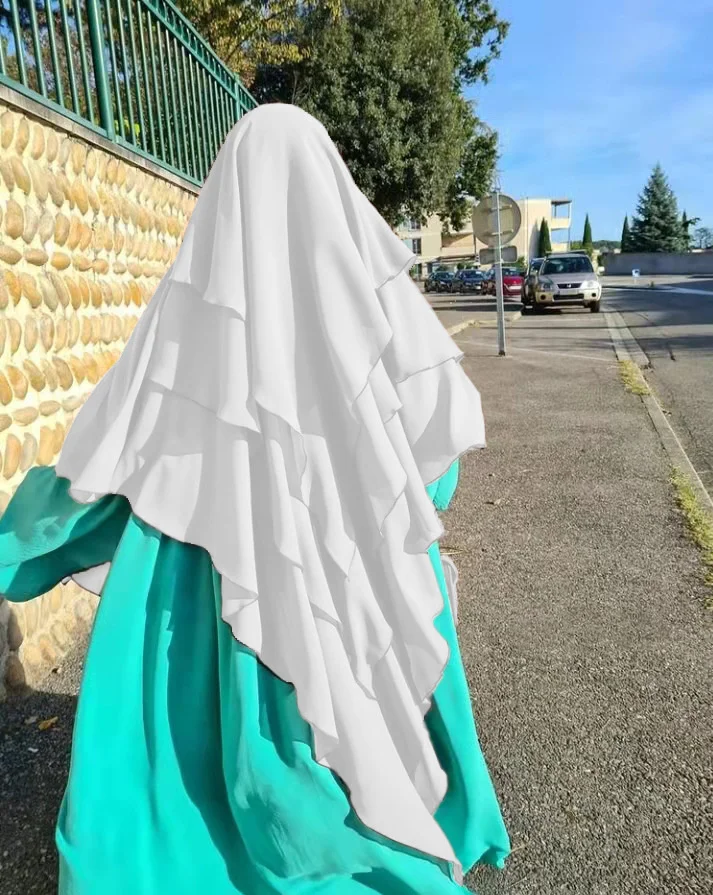 

Long Hijab Eid Muslim Women Headcarf 3 Layers Premium Jersey Scarf Islamic Muslim Prayer Clothing
