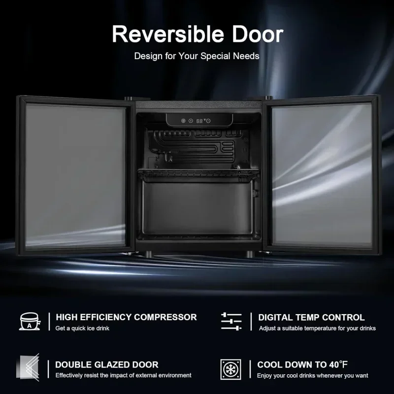 QWAntarctic Star 12 бутылок/48 может быть мини-холодильник для напитков, винный холодильник/шкаф, тихий компрессор для соды, отдельно стоящий 1,3 куб. футов