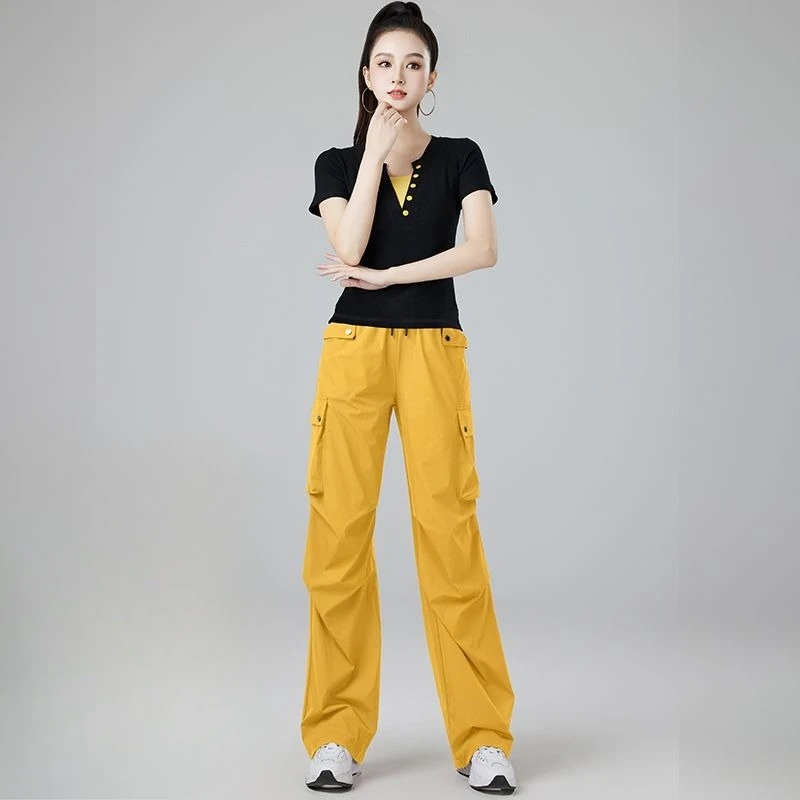 Calças femininas de perna larga conjunto de duas peças grupos confortáveis de roupas de moda 2025 vendas roupas de luxo elegantes calças completas das senhoras