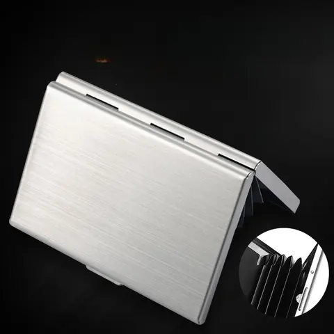 RFID Credit Card Holder Stainless Steel Business Card Holder ID Card Case Slim Metal Wallet