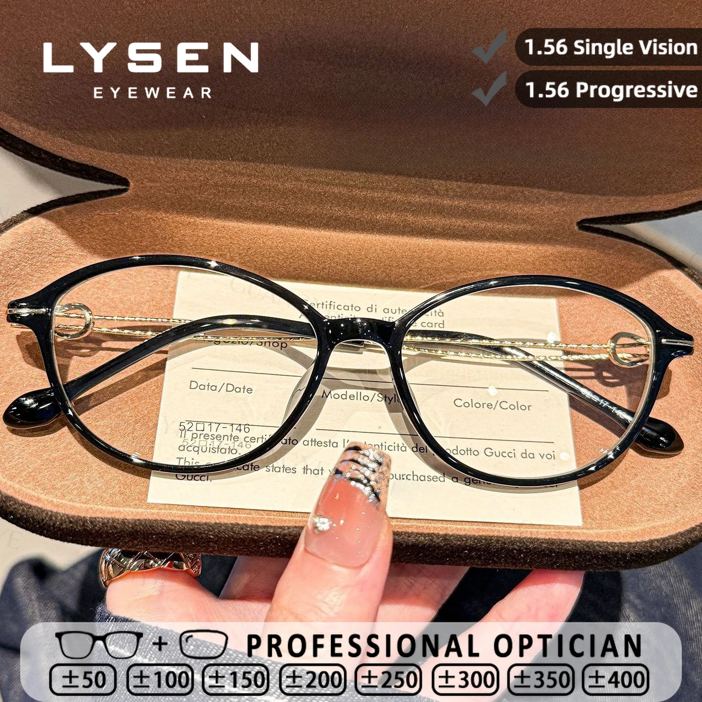 

LYSEN Casual Style Oval Women Reading Glasses Anti Blue Light Myopia Optical Glasses Customized Progressive Prescription Eyewear