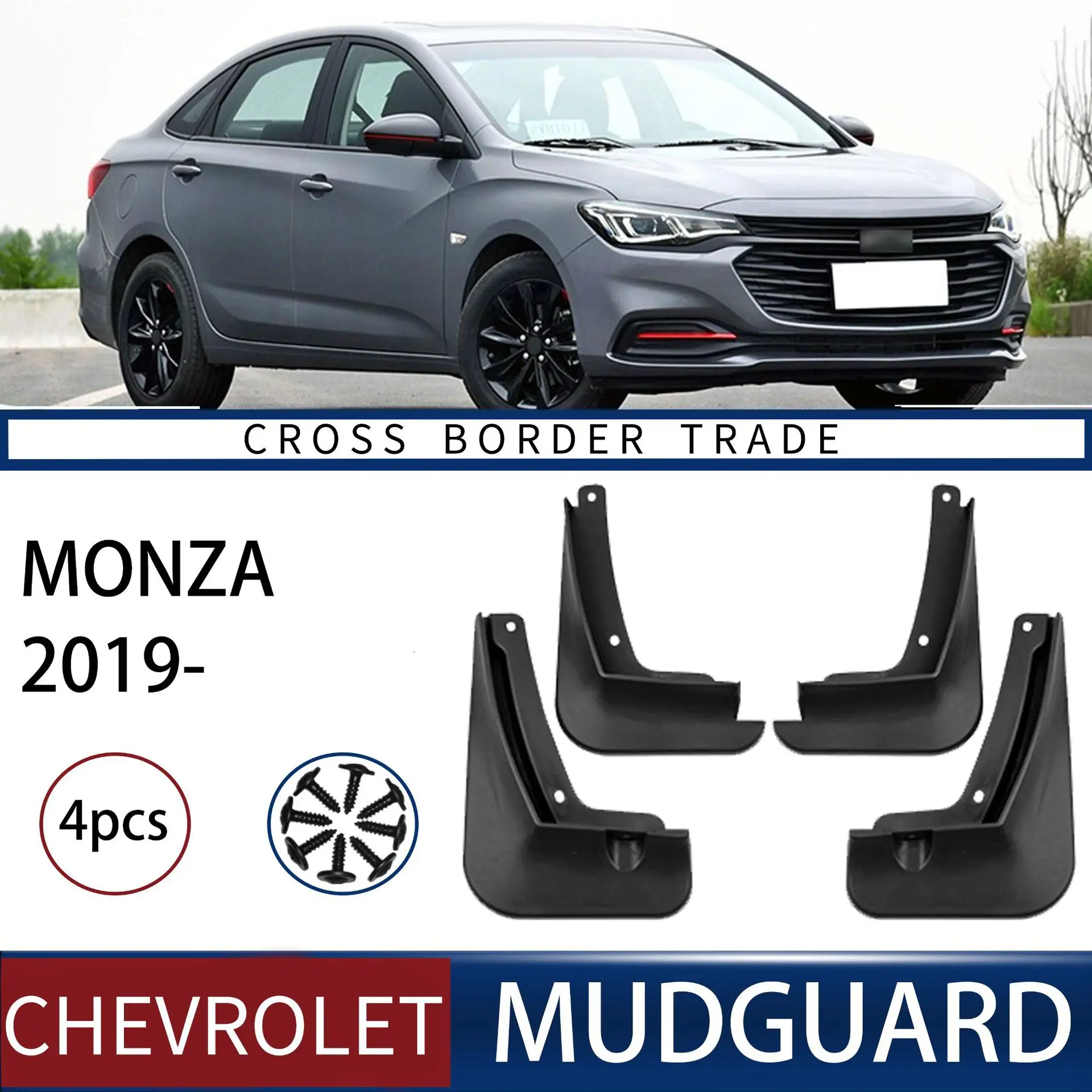 FOR Chevrolet Monza 2019-2023 Samochodowe formowane chlapacze Chlapacze Błotniki Przednie Tylne Stylizacja Przednie Tylne Akcesoria Samochodowe