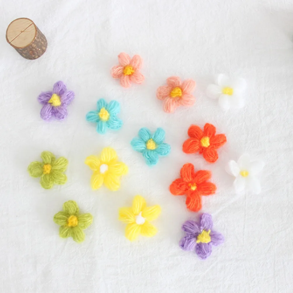 

35 шт. нашивок в форме цветов из высококачественной шерстяной пряжи, элегантные декоративные аппликации для женских платьев, сумок, шляп, для рукоделия и моды