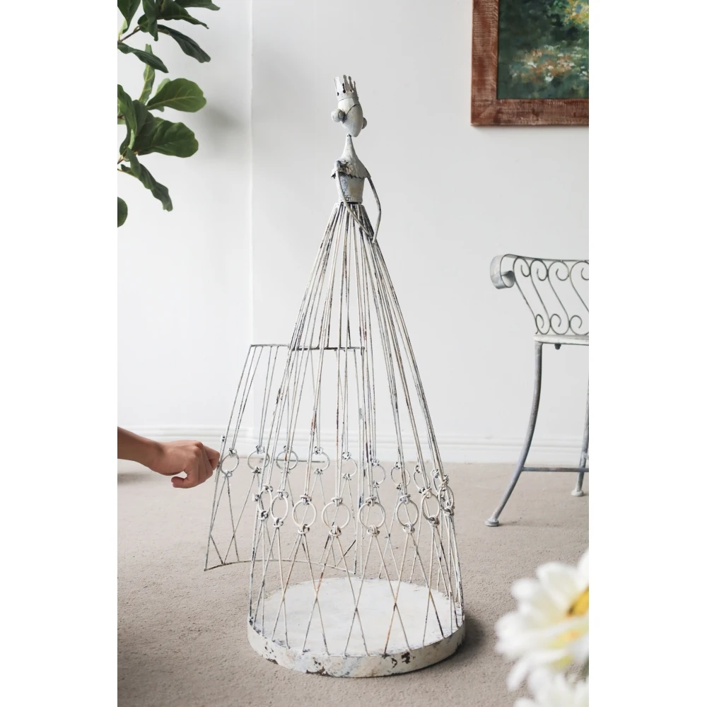 

Клетка для птиц Princess с эффектом состаривания, белая, 13.5x13.5x34 дюйма, для сада и улицы