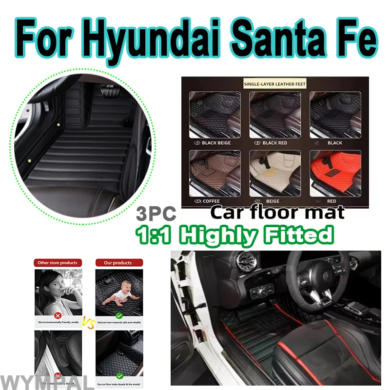 

Luxury Waterproof Leather Car Floor Mats For Hyundai Santa Fe DM NC 2013~2018 7 Seater Car Mat Carpet Tapetes Para Car Pads