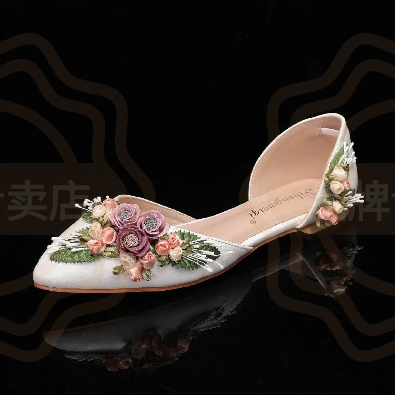 French Romance Womens Shoes Exquisite Flower High Heel Sandals for Woman Elegant Wedding Shoes Designer Shoes Sandalias De Mujer - view 5