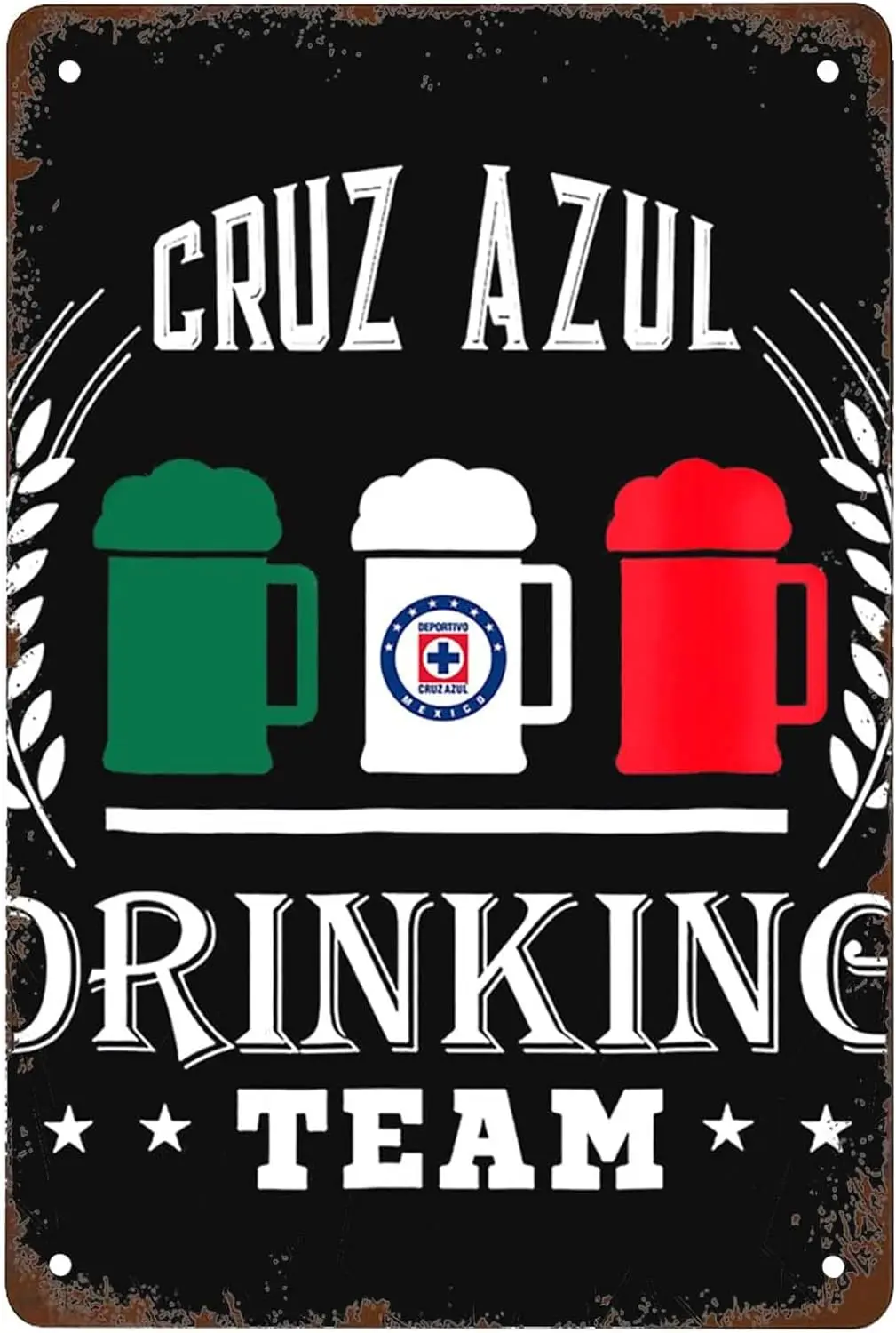 Funny Beer Cruz Azul Drinking Team Casual Fan Designer Classic Essential Signs Wall Decor Vintage Metal Tin Sign Art Poster Fun