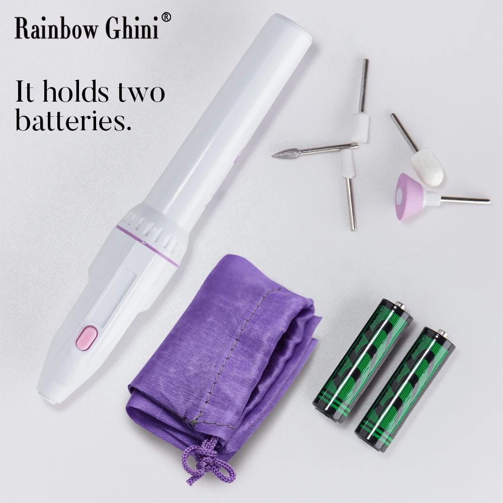 Rg máquina de moer esmalte de unhas ferramenta de beleza tipo 5 cabeça esfrega cuidados com as unhas e máquina de moer esmalte combinar saco de armazenamento