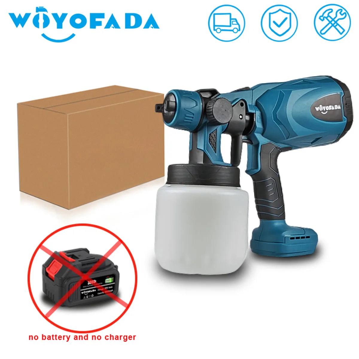 Electric Spray Gun Cordless Paint Sprayer Auto Furniture Steel Coating Airbrush Fit Makita 18V Battery without battery