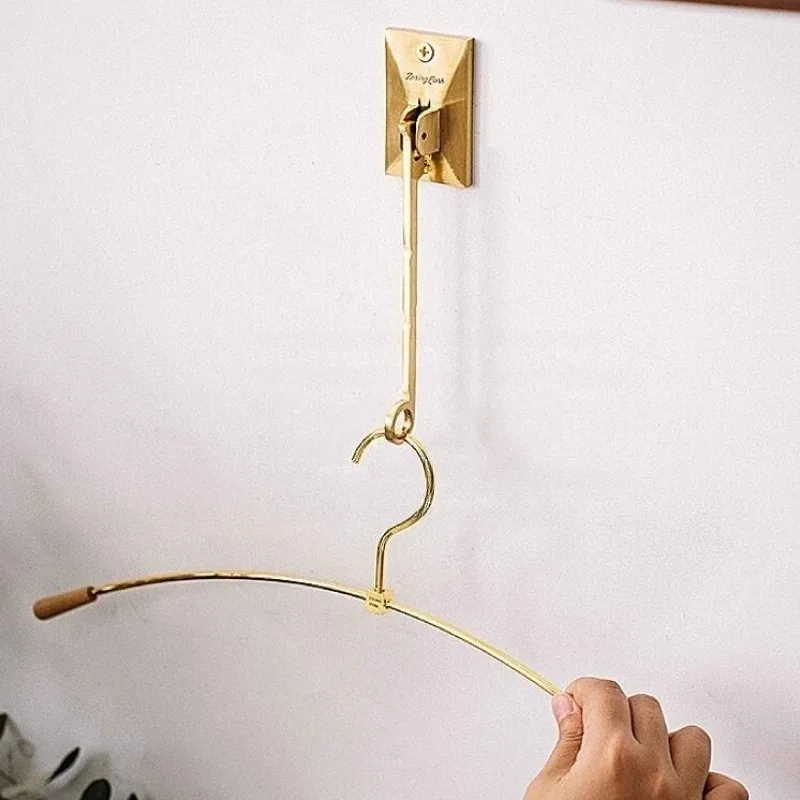 Brass Wall Hook Storage Adjustable Hanging Hooks Keychains Clothing Wall Mount Hook Organize Rack Hanger Display Multi Purpose