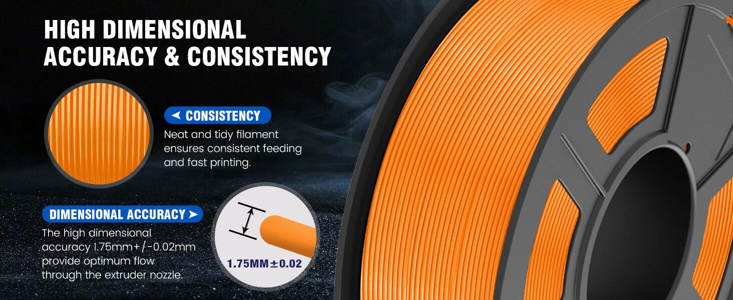 JAYO 6 Rollen 3D PLA Druckerfilament 1,75mm Ungiftig & Blasenfrei PLA-Kunststoff als 3D-Druckfilament für 99% der 3D FDM Drucker & Stifte – Detail 3