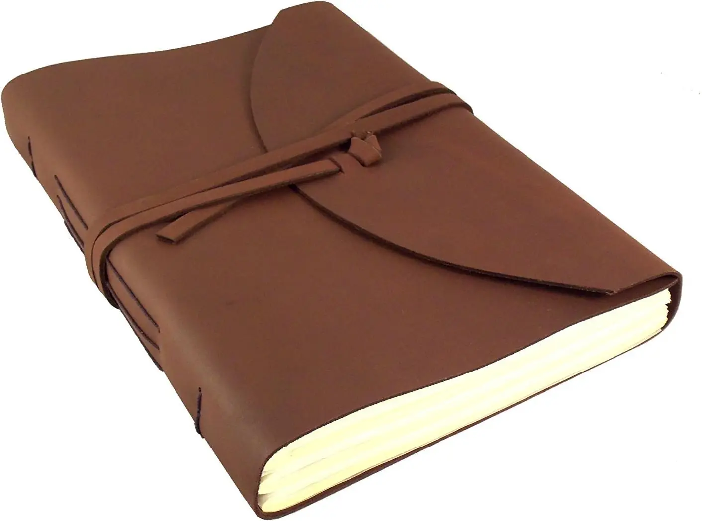 

Large Leather Journal Sketchbook 380 Pages 9x12 Dark Brown Handmade
