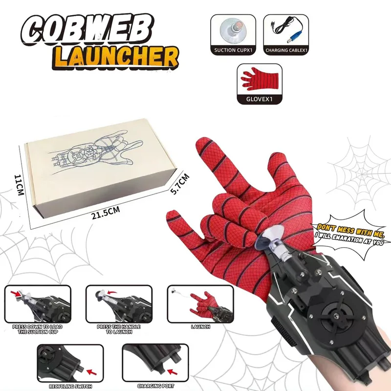 Nuevo Lanzador de Telarañas de Spider-Man, Juguete de Spiderman, Disparador de Telarañas, Modelo de Cosplay ML Legends, Guantes Lanzatelarañas, Accesorios, Regalo para Niños