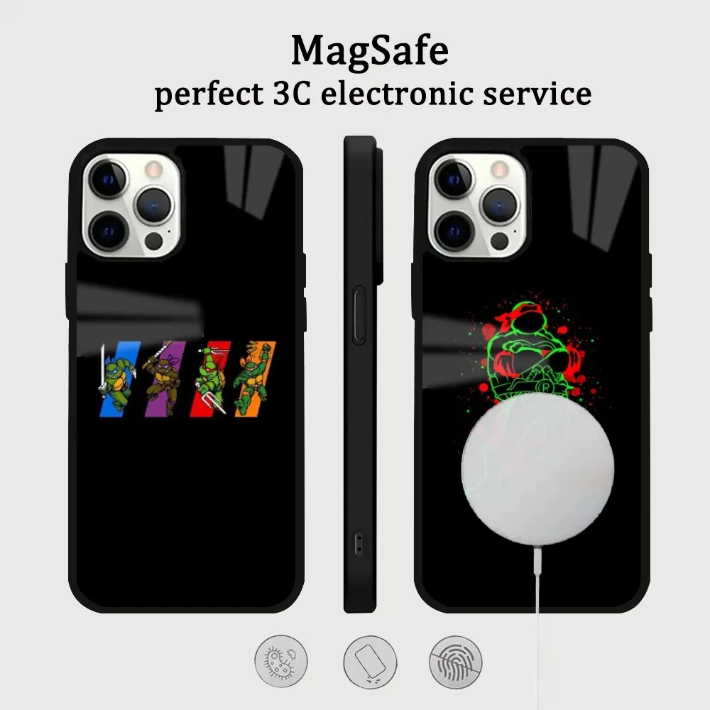 T-Teenage Mutant N-Ninja-Turtles Phone Case For IPhone 16 15 14 13 12 11 Pro Max Plus Mini Magsafe Mirror Wireless Magnetic Cove