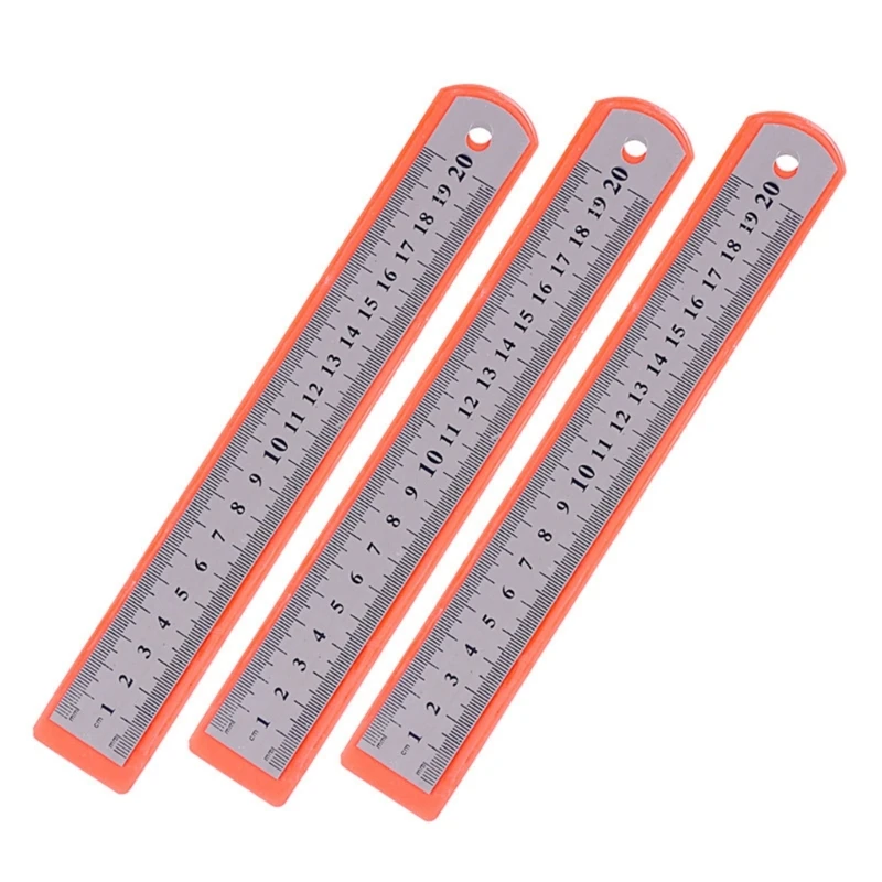 Regla de medición de papelería, accesorio de dibujo, suministros escolares, inoxidable, 517A
