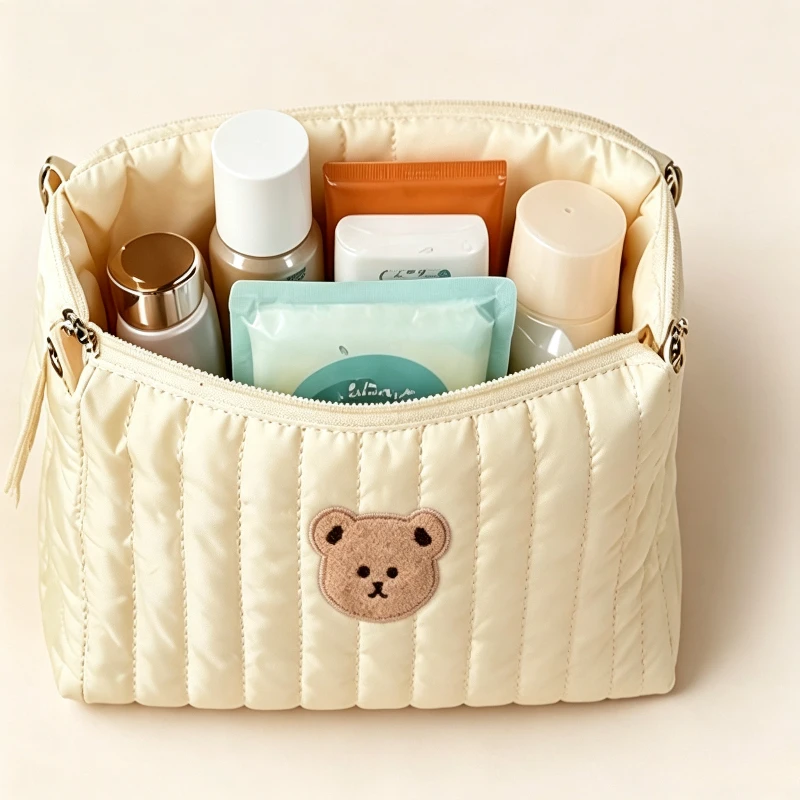 Niedliche Baby-Kinderwagentaschen mit Cartoon-Bären-Motiv, Organizer für Mama, zum Aufhängen von Babyartikeln, multifunktionale Wickeltaschen, Kosmetiktaschen – Detail 5