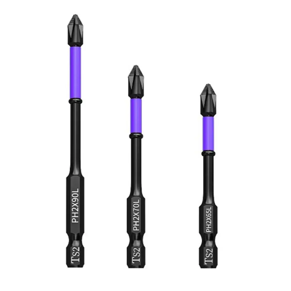 

3pcs Batch Head Repair Hand Drills Non-slip Cross Screwdriver Size: 65/70/90mm Bit Size:PH2 Electric Screwdrivers