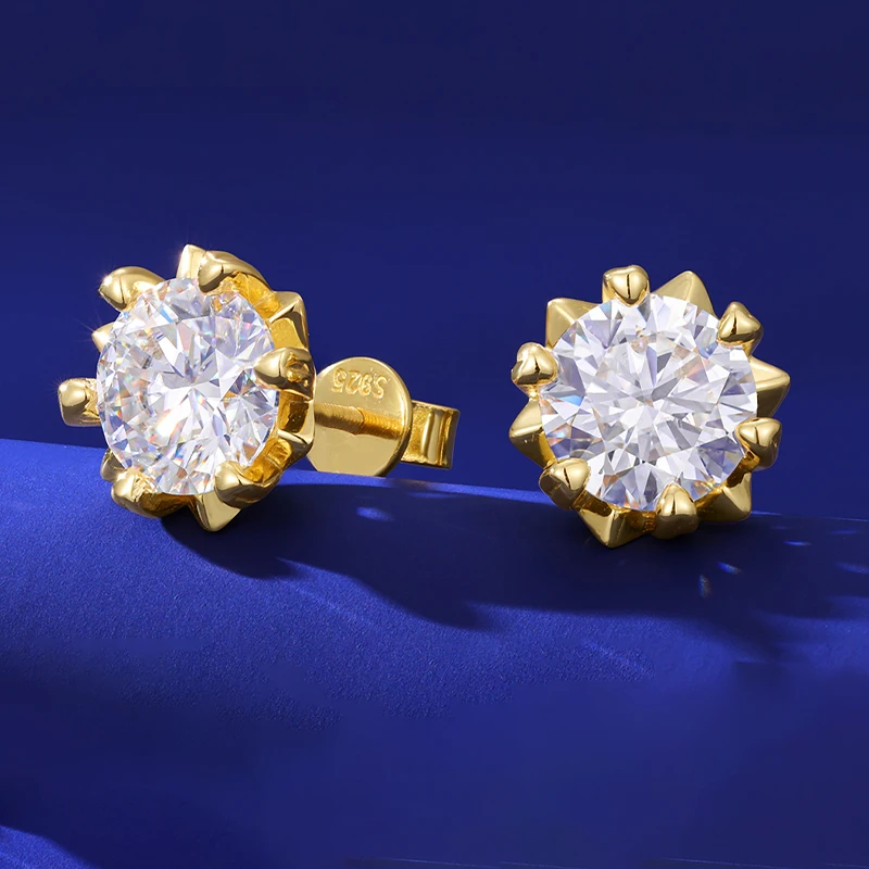 أقراط مويسانيتي من الفضة الإسترليني S925 على شكل ندفة الثلج تصميم ذو إحساس عالي الجودة وخفيف فاخر على طراز الهيب هوب روك Y2K #3