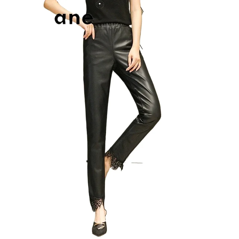 

Tajiyane Pants Women Real Sheepskin Pencil Pants Woman Genuine Leather Trousers Women's Cloth Korean Style Pantalones TN1318