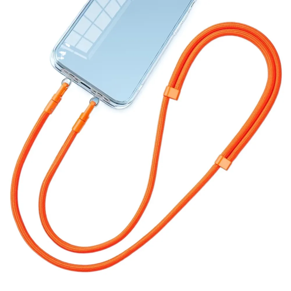 

Двойной регулируемый съемный ремешок для телефона через плечо, длинный шнурок для мобильного телефона с зажимом из нержавеющей стали, нашейный ремешок для телефона