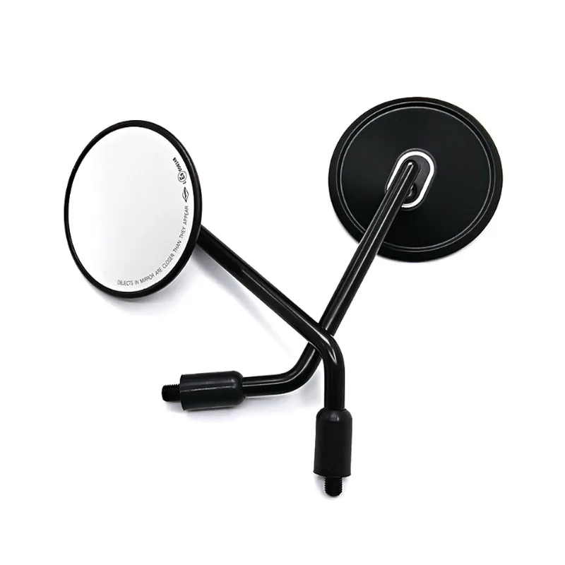 Universelle 10mm Motorradspiegel mit Klarer HD-Linse Rückspiegel M10 Aluminium Runde Schwarze Seitenspiegel – Detail 3
