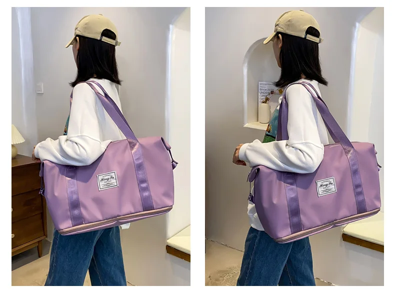 UNIXINU Handgepäck-Reisetasche, Nylon, wasserdicht, für Sport, Fitnessstudio, Tragetaschen für Damen, großes Fassungsvermögen, Aufbewahrung von Gepäck, Handtasche – Detail 13