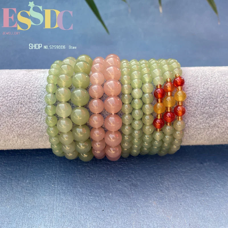 Exquisite jewelry quartzite ball bracelet imitation Hetian jade bracelet women's jewelry jade daily wear gift first choice