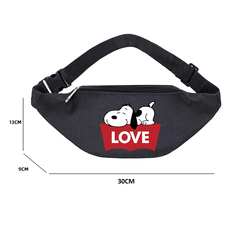 Snoopys Fanny Packs dla mężczyzn Kobiety Kreskówka Pies Torba na talię Anime Unisex Outdoor Sports Casual Crossbody Torby Prezent urodzinowy