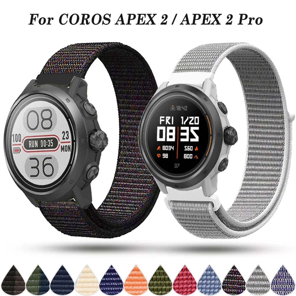 สมาร์ทวอท์ชไนลอน20/22มม. สำหรับ coros APEX 2 pro/apex 46มม. 42มม. สายรัดข้อมือสำหรับ coros Pace 2/APEX 2 watchband Correa