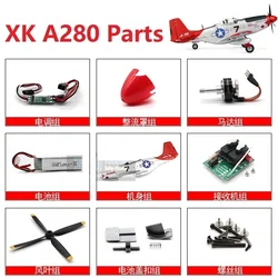 Wltoys XK A280 P51 Spare Parts RC Airplane Accessory Body Shell Propeller Motor Servo ESC Receiver Steel Wire Blade Landing Skid