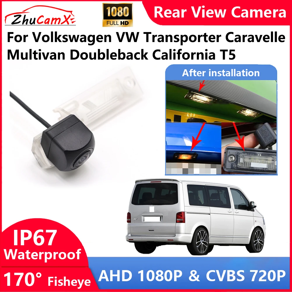 

For Volkswagen VW Transporter Caravelle Multivan Doubleback California T5 Backup Parking Reverse Rear view Camera AHD 1080P