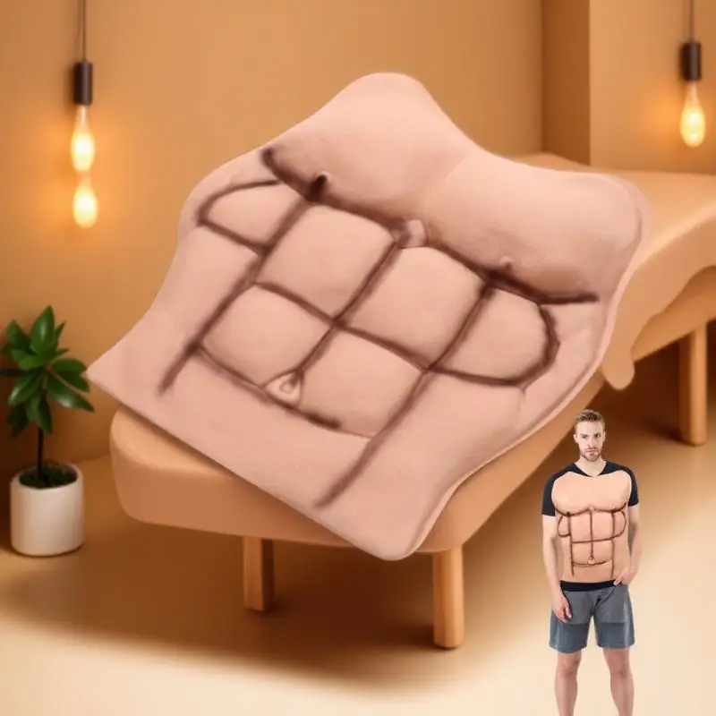 Fake Male Chest Muscle Props for Halloween Cosplay Party Costume Decoration Realistic Men Prank Game Funny Accessory