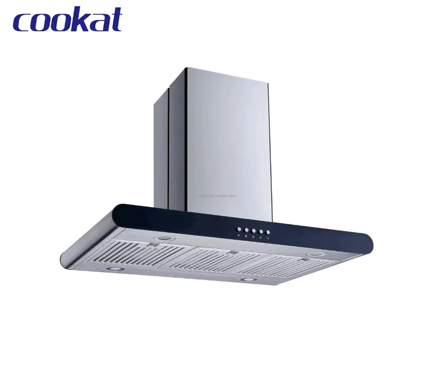 Eletrodomésticos para montagem na parede, exaustor canalizado/sem dutos com ventilador de 4 velocidades, exaustor de aço inoxidável durável